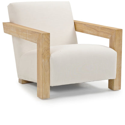 Ward Cream Linen Textured Fabric Accent Chair