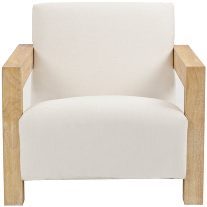 Ward Cream Linen Textured Fabric Accent Chair