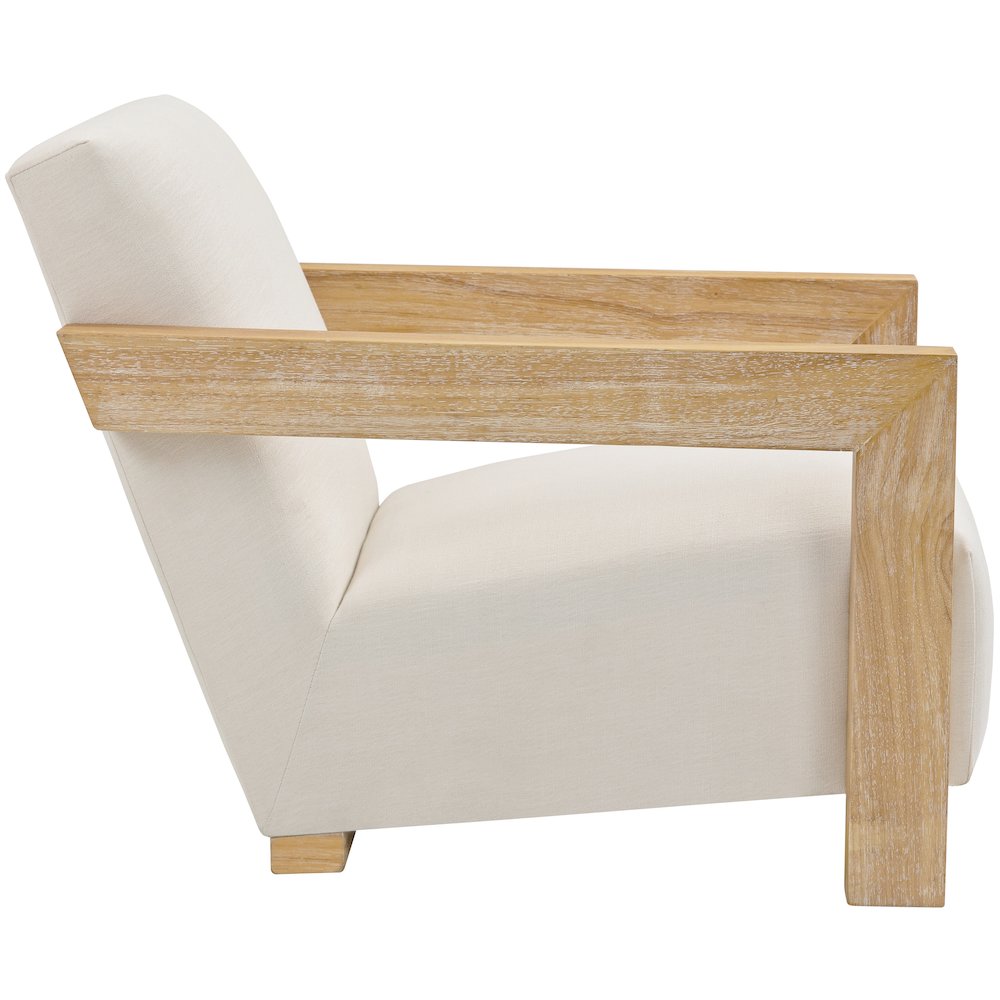 Ward Cream Linen Textured Fabric Accent Chair