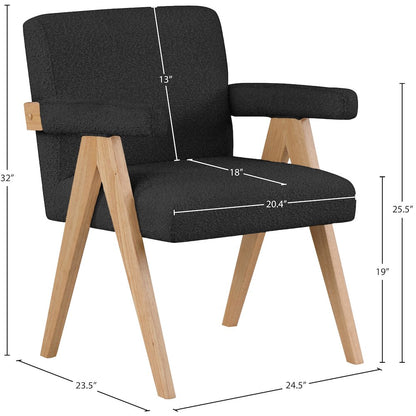 Woodloch Black Boucle Fabric Accent Chair