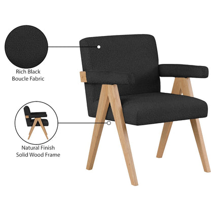 Woodloch Black Boucle Fabric Accent Chair