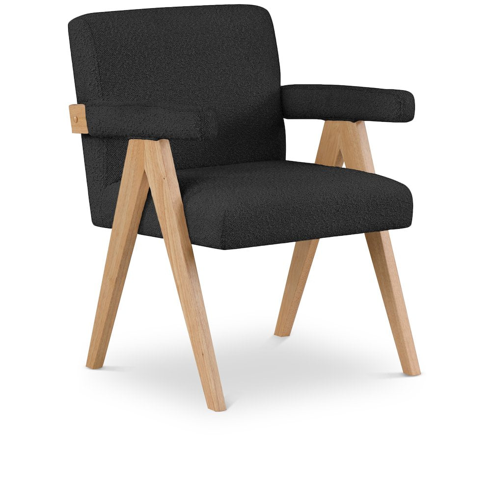 Woodloch Black Boucle Fabric Accent Chair