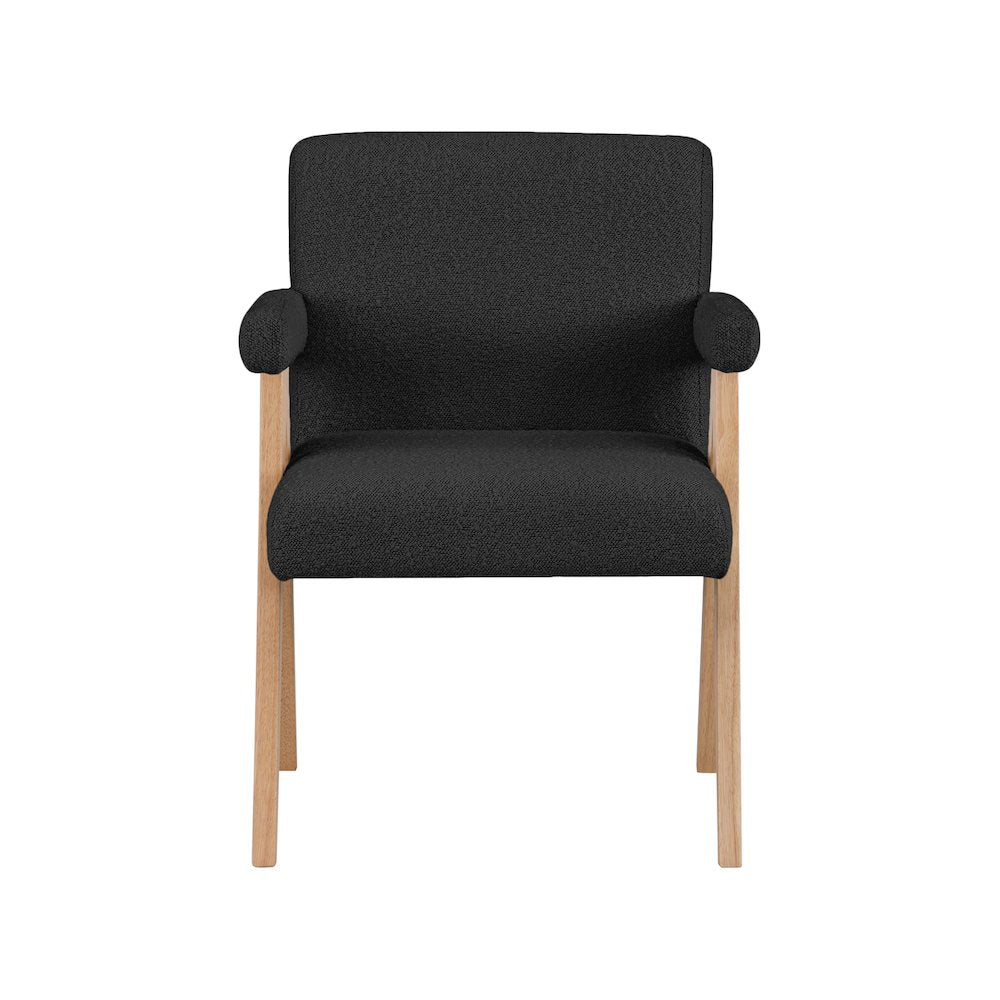 Woodloch Black Boucle Fabric Accent Chair