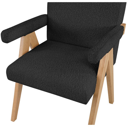 Woodloch Black Boucle Fabric Accent Chair