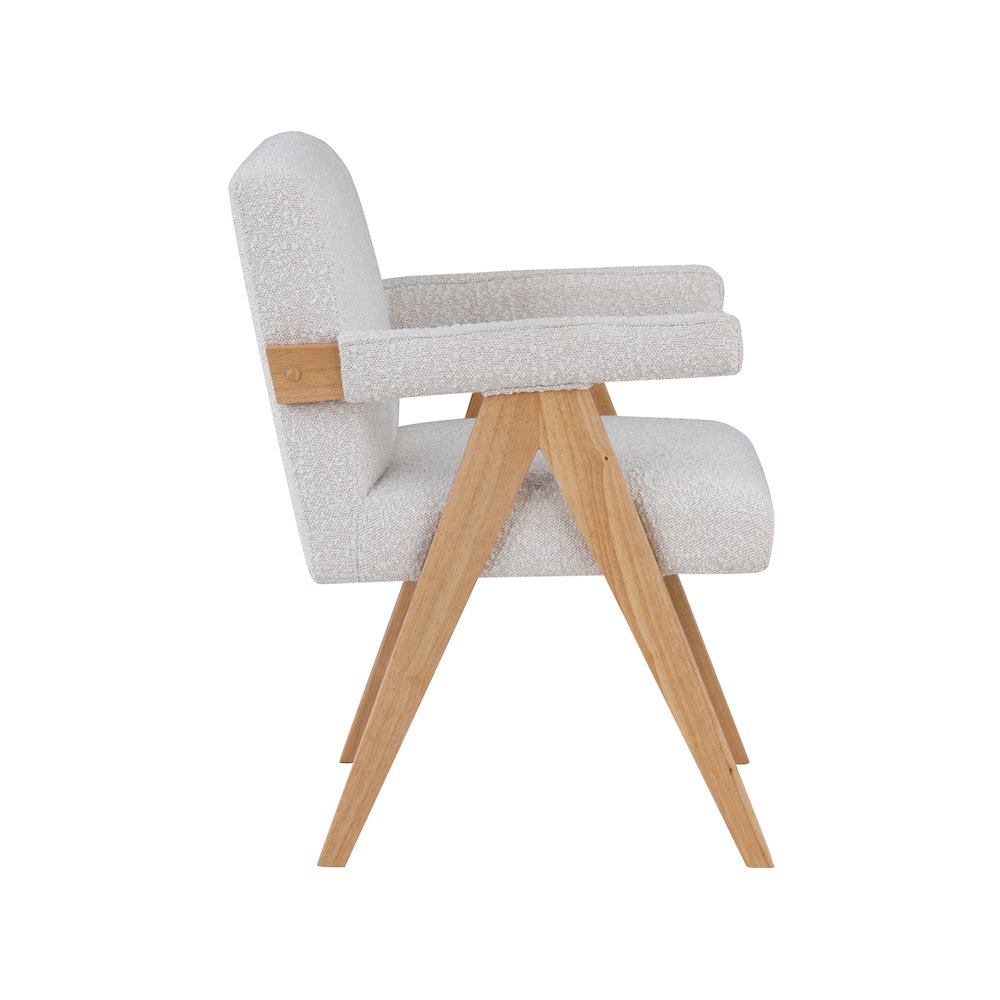 Woodloch Cream Boucle Fabric Accent Chair