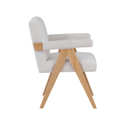Woodloch Cream Boucle Fabric Accent Chair