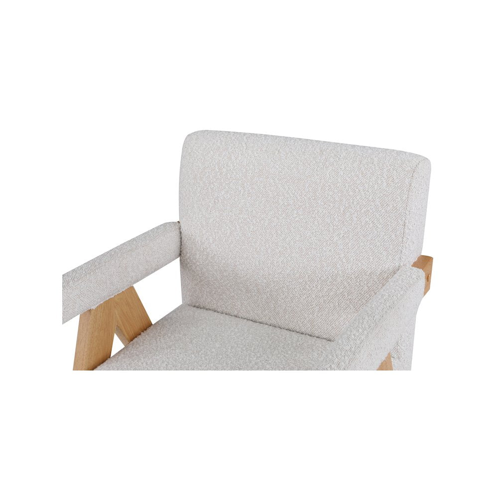 Woodloch Cream Boucle Fabric Accent Chair
