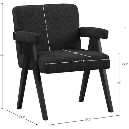 Woodloch Black Boucle Fabric Accent Chair