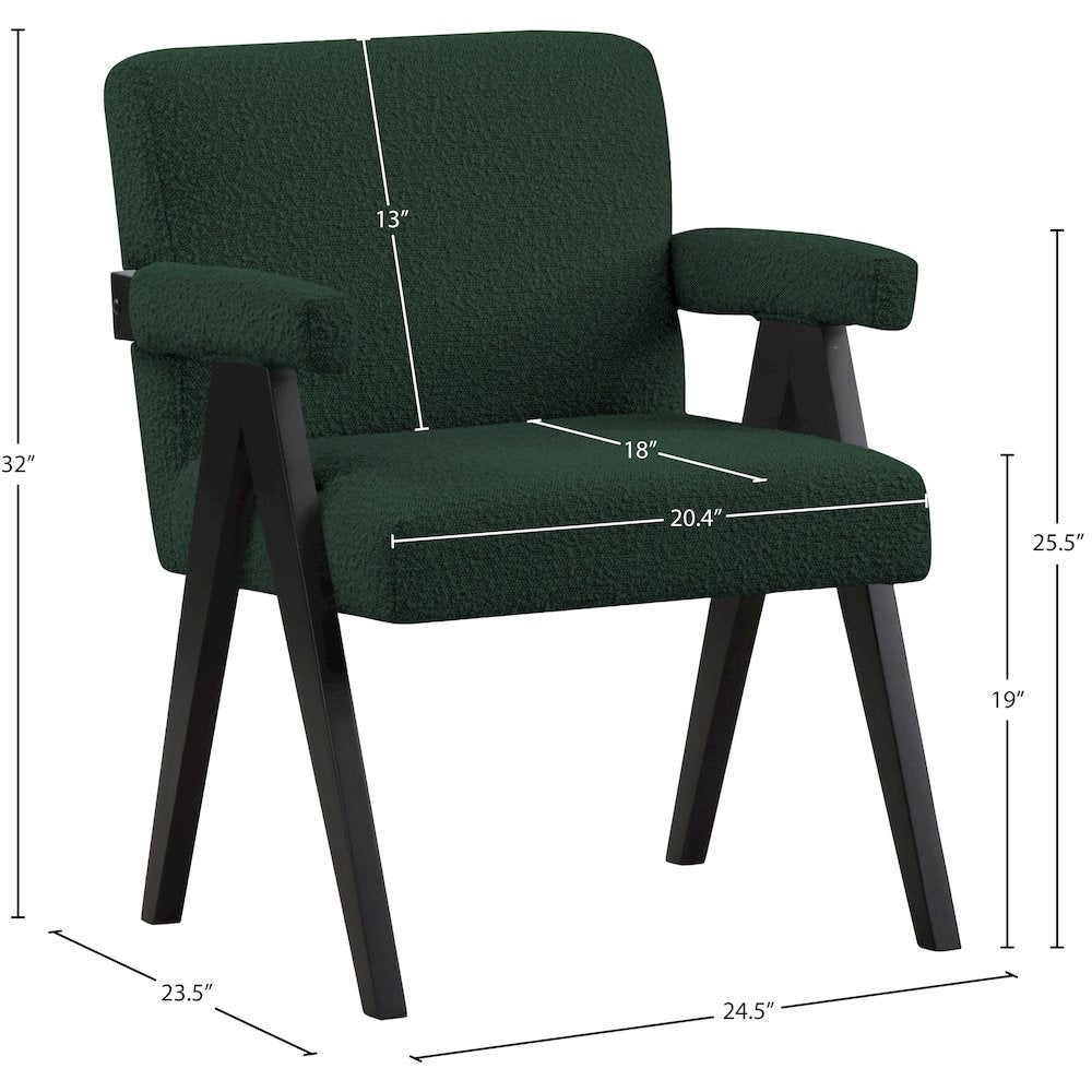 Woodloch Green Boucle Fabric Accent Chair