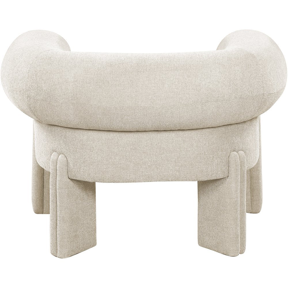 Stefano Beige Polyester Fabric Accent Chair