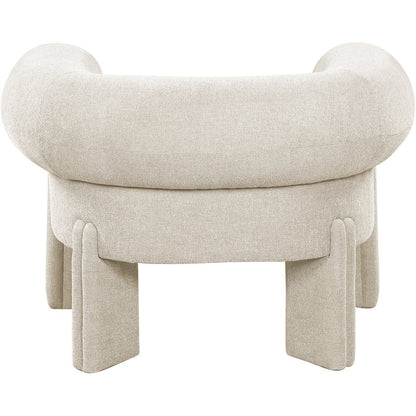 Stefano Beige Polyester Fabric Accent Chair