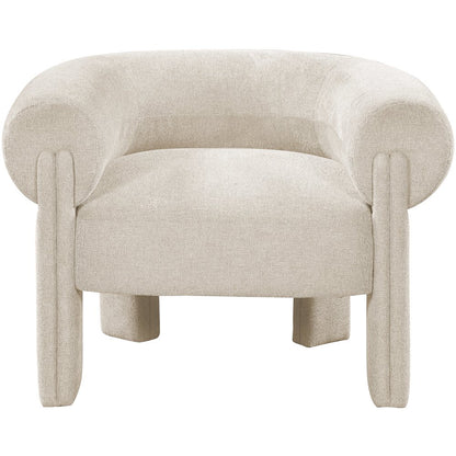 Stefano Beige Polyester Fabric Accent Chair