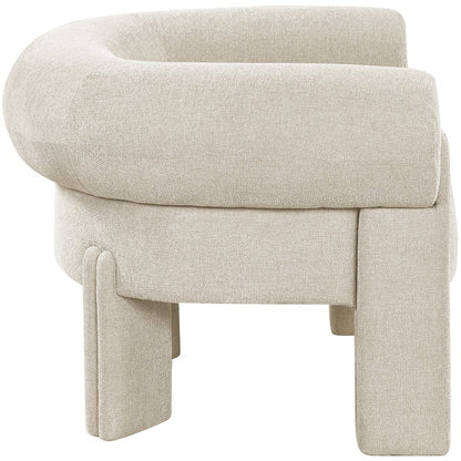 Stefano Beige Polyester Fabric Accent Chair