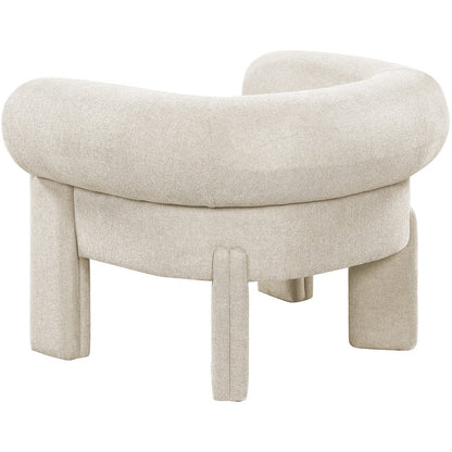 Stefano Beige Polyester Fabric Accent Chair