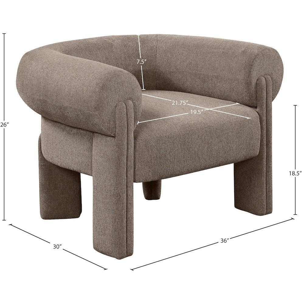 Stefano Brown Polyester Fabric Accent Chair