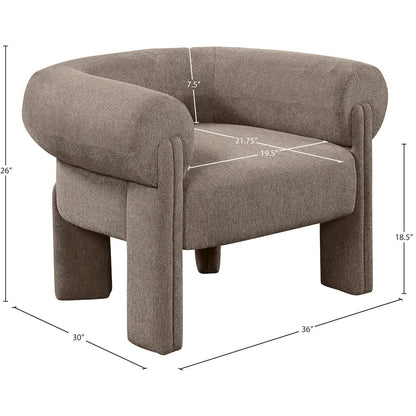 Stefano Brown Polyester Fabric Accent Chair