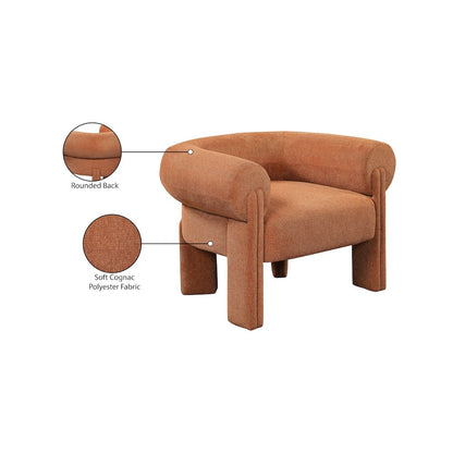 Stefano Cognac Polyester Fabric Accent Chair