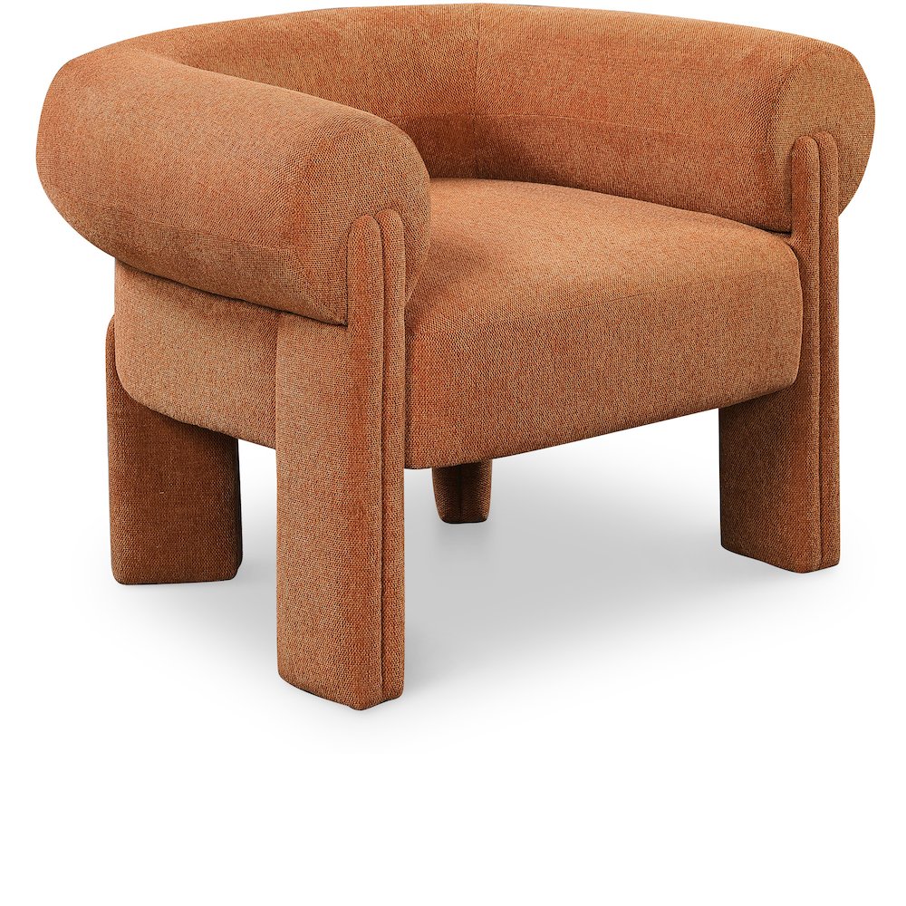 Stefano Cognac Polyester Fabric Accent Chair