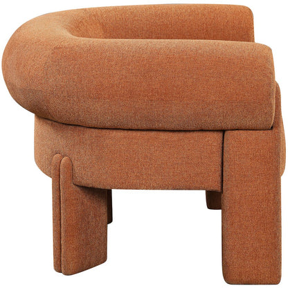 Stefano Cognac Polyester Fabric Accent Chair