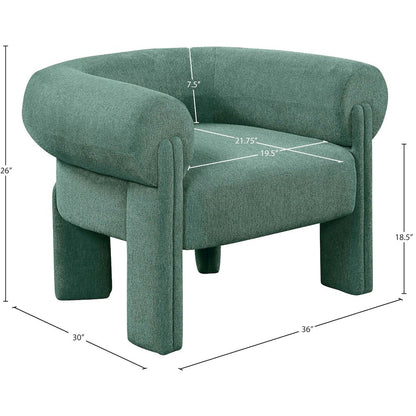Stefano Green Polyester Fabric Accent Chair