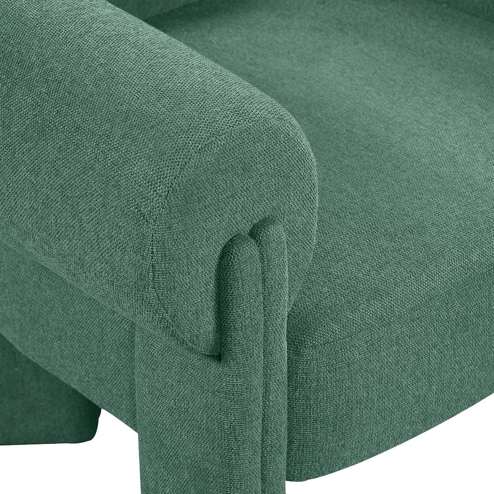 Stefano Green Polyester Fabric Accent Chair