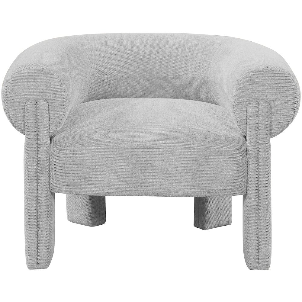 Stefano Grey Polyester Fabric Accent Chair