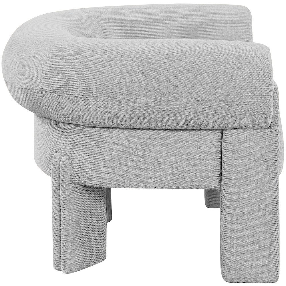Stefano Grey Polyester Fabric Accent Chair