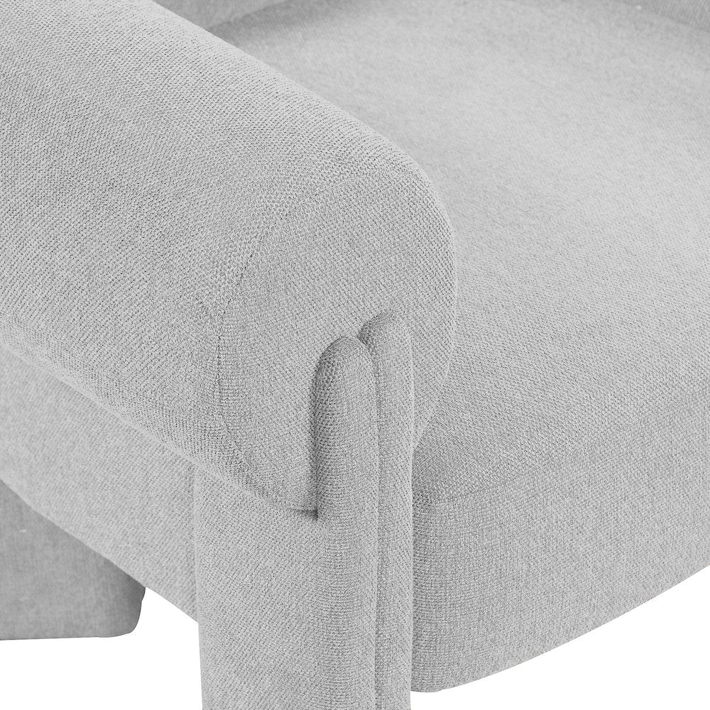 Stefano Grey Polyester Fabric Accent Chair