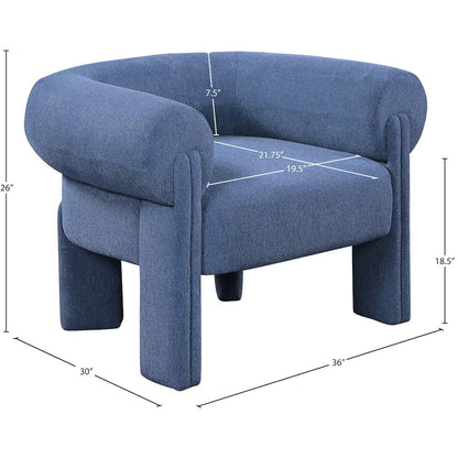 Stefano Navy Polyester Fabric Accent Chair