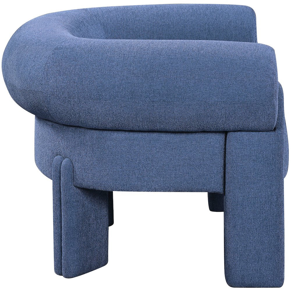 Stefano Navy Polyester Fabric Accent Chair