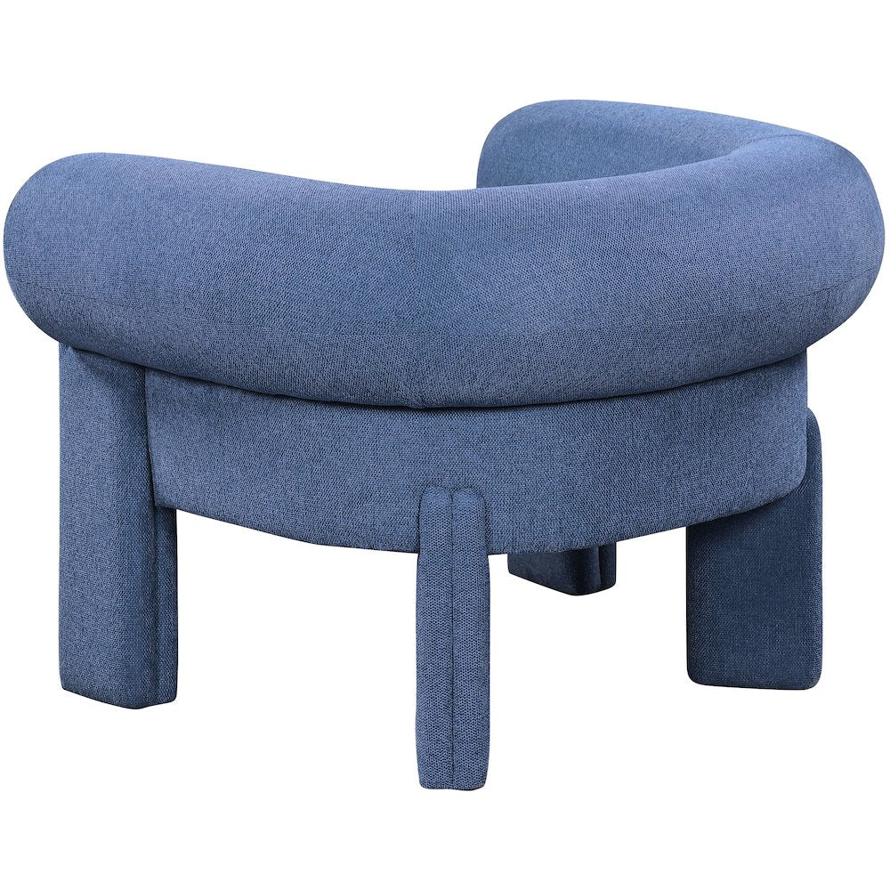 Stefano Navy Polyester Fabric Accent Chair