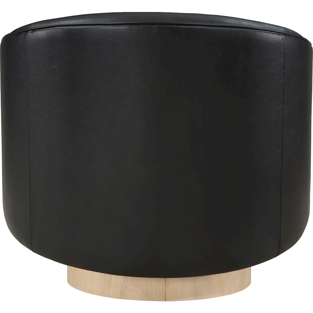 Gibson Black Vegan Leather Swivel Accent Chair