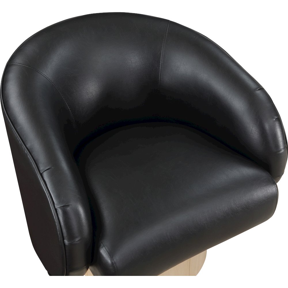 Gibson Black Vegan Leather Swivel Accent Chair
