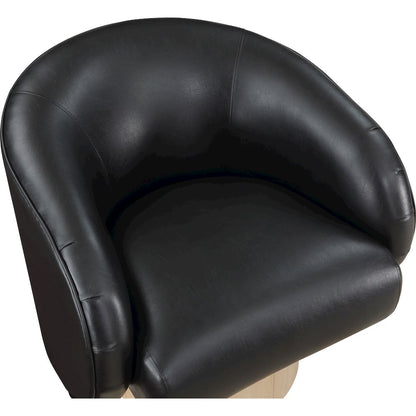 Gibson Black Vegan Leather Swivel Accent Chair