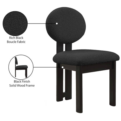 Napa Black Boucle Fabric Dining Chair, Set of 2