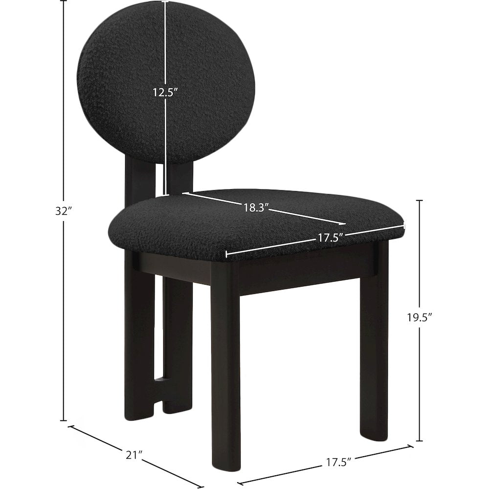 Napa Black Boucle Fabric Dining Chair, Set of 2