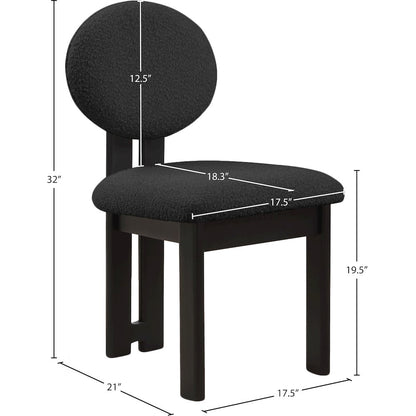 Napa Black Boucle Fabric Dining Chair, Set of 2