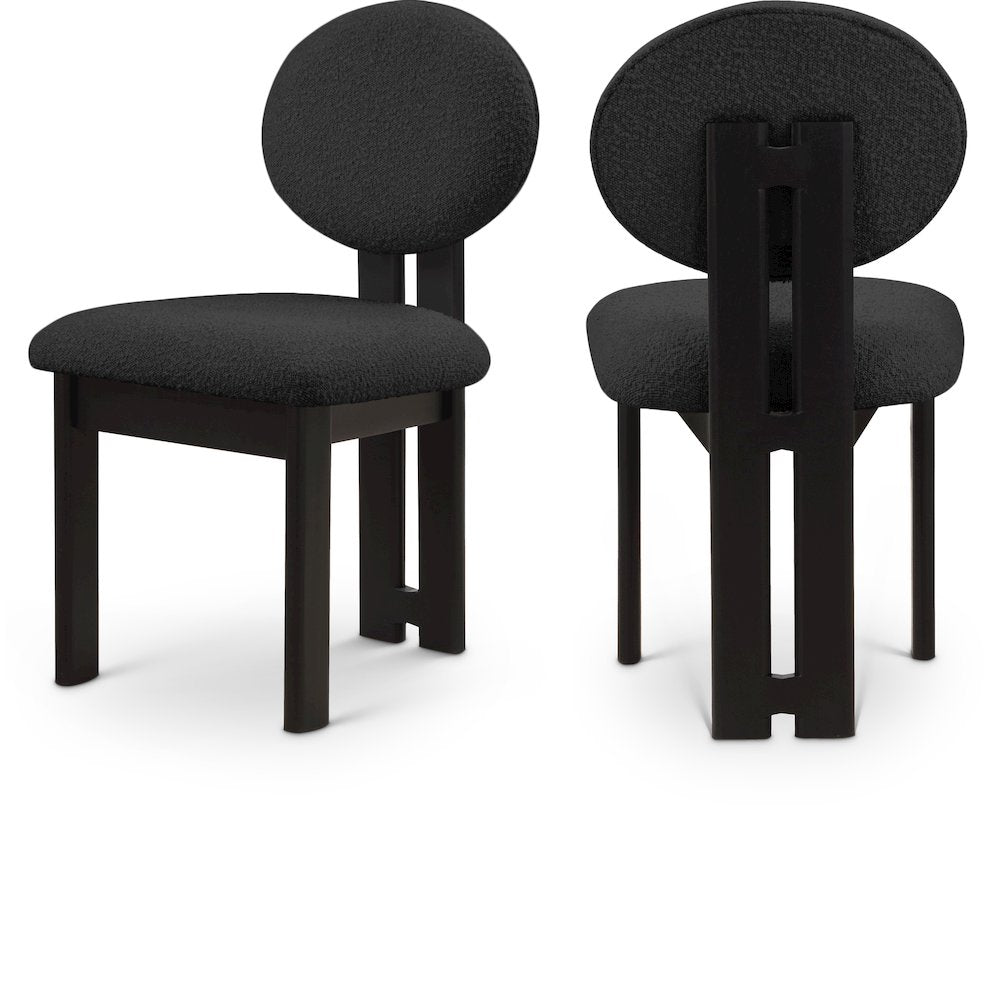 Napa Black Boucle Fabric Dining Chair, Set of 2