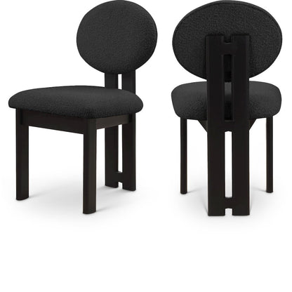 Napa Black Boucle Fabric Dining Chair, Set of 2