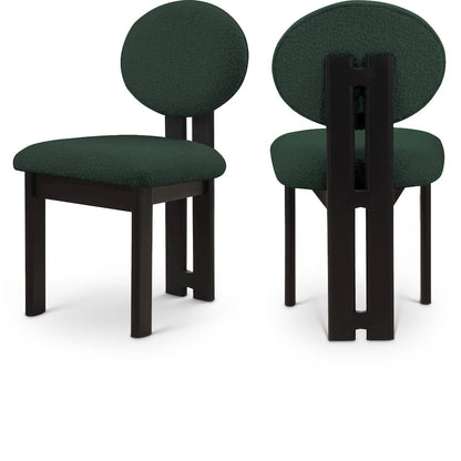 Napa Green Boucle Fabric Dining Chair, Set of 2