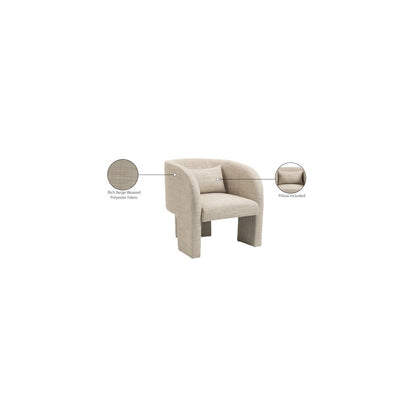 Sawyer Beige Weaved Polyester Fabric Accent Chair