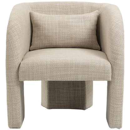 Sawyer Beige Weaved Polyester Fabric Accent Chair