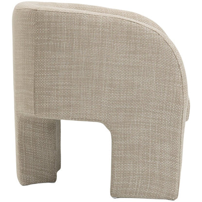 Sawyer Beige Weaved Polyester Fabric Accent Chair