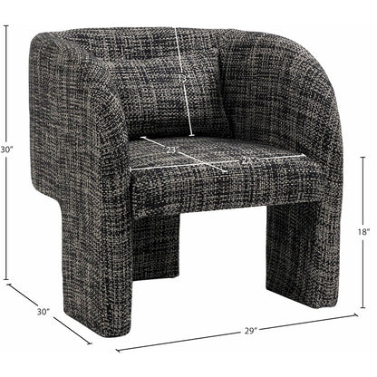 Sawyer Black Weaved Polyester Fabric Accent Chair