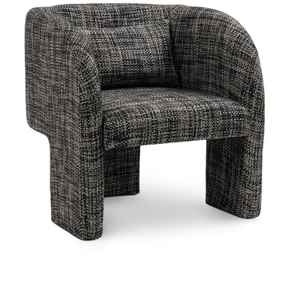 Sawyer Black Weaved Polyester Fabric Accent Chair