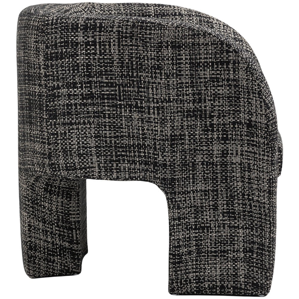 Sawyer Black Weaved Polyester Fabric Accent Chair