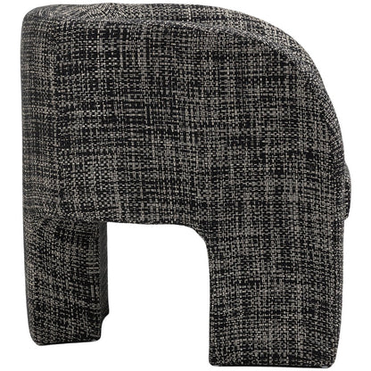 Sawyer Black Weaved Polyester Fabric Accent Chair