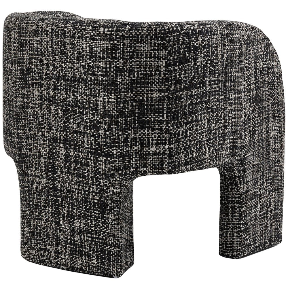 Sawyer Black Weaved Polyester Fabric Accent Chair