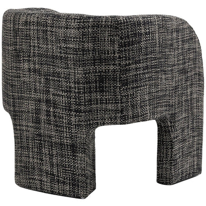 Sawyer Black Weaved Polyester Fabric Accent Chair
