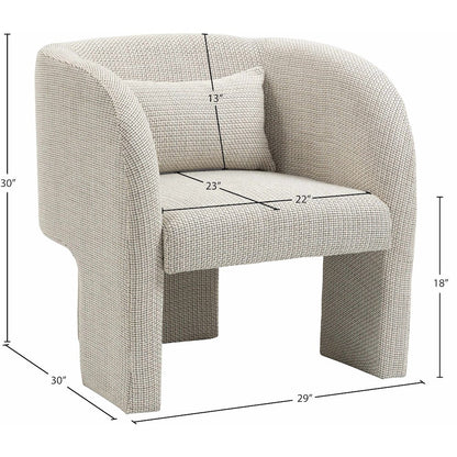 Sawyer Cream Weaved Polyester Fabric Accent Chair